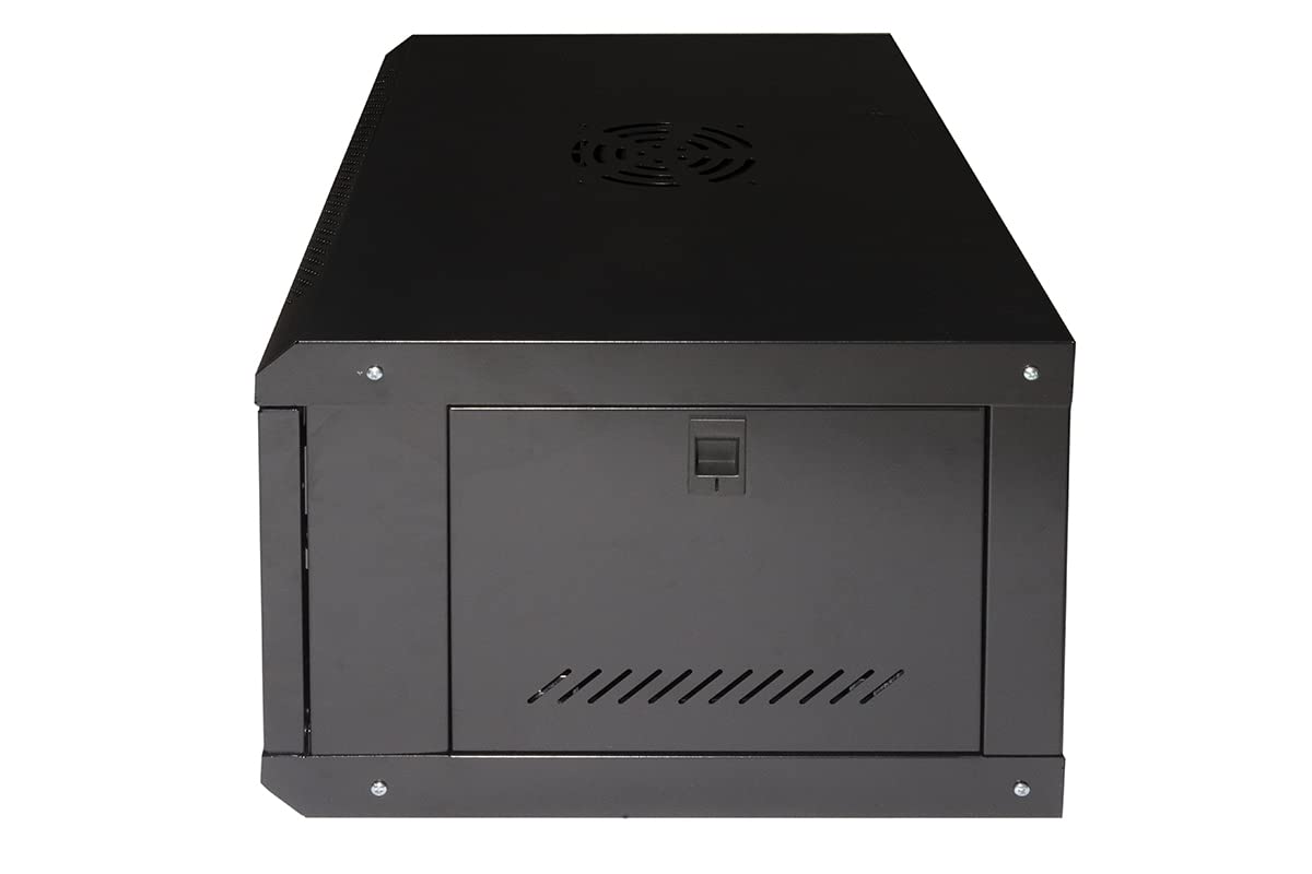 ARMADIO RACK 19" 6U LINK SERIE LIGHT COLORE NERO CON PORTA VETRO (AxPxL) MM 300X400X530 RIPIANO INCLUSO