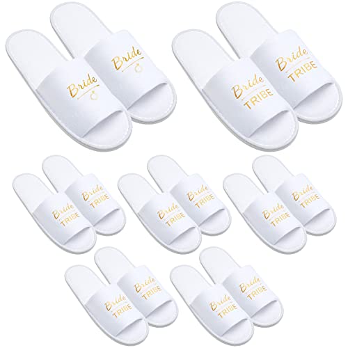 7 Pairs Bridesmaid Slippers Wedding Bride Party Slippers Bridesmaid Gifts for Wedding Day Bridal Women Bachelorette Party Favor