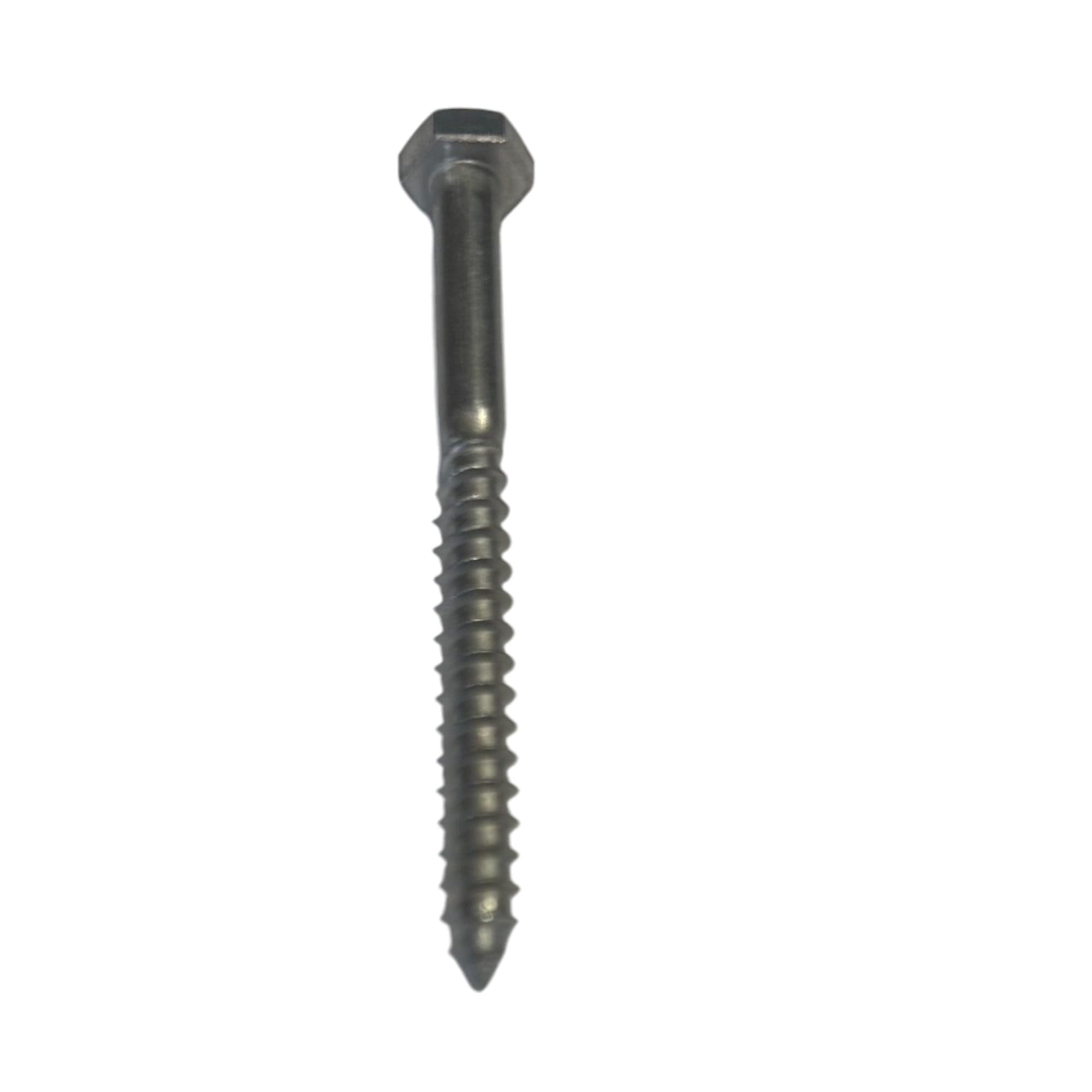 Tornillo mecanizado interiormente con rosca de 4mm de diámetro, ideal para aplicaciones que requieren fijación segura en soportes de embellecedores de lápidas y placas