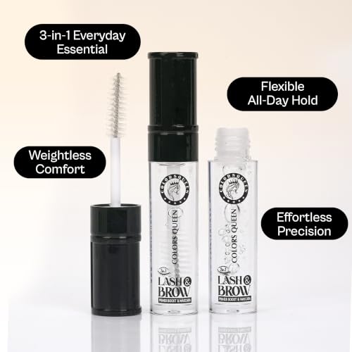 Image of Colors Queen Clear Lash & Brow Mascara - 7ml | Waterproof & Long Lasting Clear Eye Brow Enhancer, Eye Brow Set Gel & Shaper, Transparent Mascara for Women Enriched with Vitamin E
