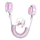 Toddler Harness Walking Leash- Child Anti Lost Wrist Link - Child Safety Harness - Upgrade with Reflective(6.5ft) - for Boys and Girls,Not Easy to Open Without Key (Light Pink)