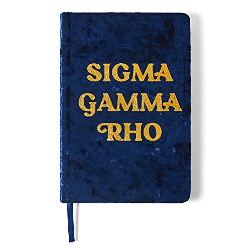 Sorority Shop SGR Velvet Notebook - Sigma Gamma Rho Notebook with Velvet Cover, Gold Foil Imprint, Satin Ribbon, 216 Lined Pages - Sorority Journal, Sigma Gamma Rho Sorority Gift