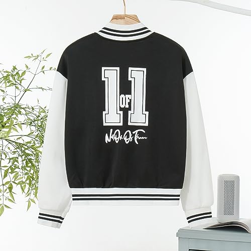 Women's Y2K Grunge Varsity Jacket Baseball Bomber Jacket Vintage Number Print Button Down Patchwork Racing Jackets3