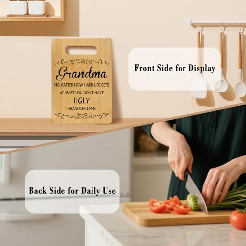 Tabla de Cortar Divertida para Abuela, Regalo Práctico de Madera de Bambú para Cocina, Decoración para el Hogar, Relleno para Calcetines, Regalo Divertido para Cumpleaños y Navidad para Abuelas, Nana, Gigi, Mawmaw, Abuela miniatura 3