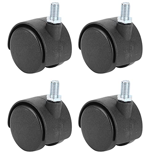 Image of 4PCS 1.5 Inch Swivel Caster Wheels with Threaded Stem - 360 Rotatable Heavy Duty Furniture Casters for Office Chair, Cabinet, Desk, and Bed Frame