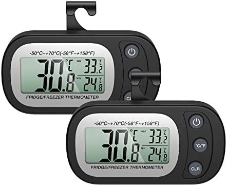 Houdian Digitales Kühlschrank-Thermometer - LCD Display Mit Alarmfunktion