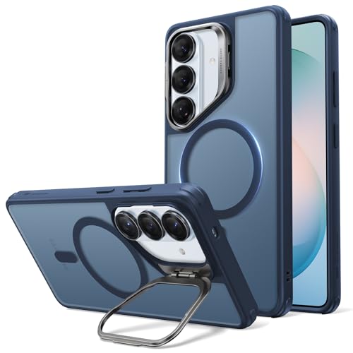 ESR for Samsung Galaxy S26 Phone Case with Stash Stand, Compatible with MagSafe, Military-Grade Protection, Magnetic Case for Samsung Galaxy S26, Scratch-Resistant Back Cover, Frosted Navy Blue