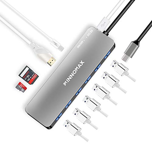 Powered USB C HUB HDMI Adapters for MacBook Pro 2019/2018/ 2017, INNOMAX 11-in-1