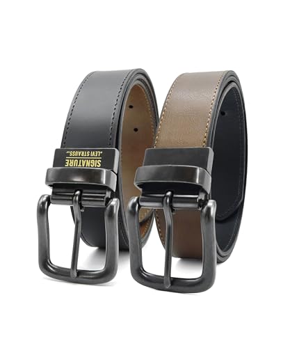 Image of Levi Strauss Signature - Premium Leather Reversible Belt for Men for Jeans, Work, Dress & Casual pants | Cinturon Para Hombre