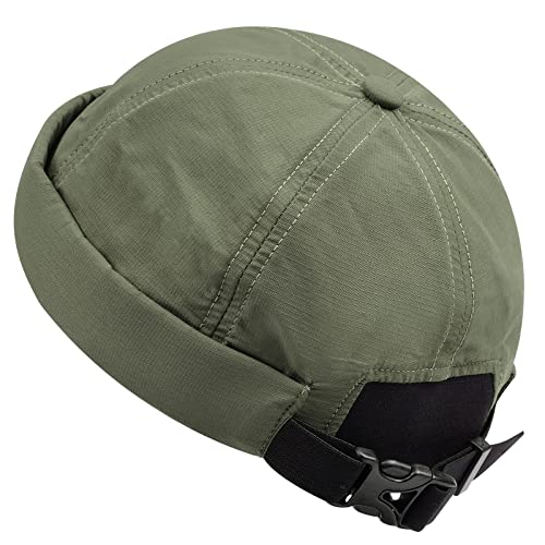 Croogo Waterproof Brimless Hat Quick Dry Leon Cap Unisex Breathable Sailor Docker Hats No Visor Skull Beanie,Green-Ct86 #TOP5