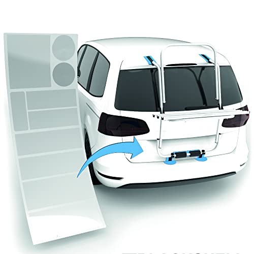 Blackshell® Lackschutzfolie transparent für Heckklappenträger/Fahrradträger + Profi Rakel für Folie - 10 teiliges Universal Set - Schutzpads, Fahrradträger Zubehör