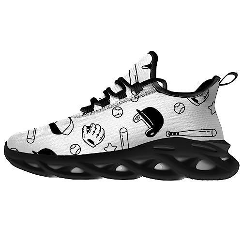 Ciadoon Skull Shoes for Women Men Road Running Cross Training Walking Tennis Lightweight Sneakers Retro Shoes Gifts for Him Her