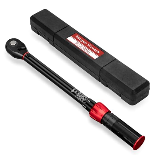 NADOKHI Llave Dinamométrica 1/2', 20-220 Nm Moto y Coche Llave Dinamométrica, Alta Precisión ±3%, 72 Dientes Doble Dirección Ajustable con Caja de Almacenamiento, para Coche Reemplazar Neumáticos