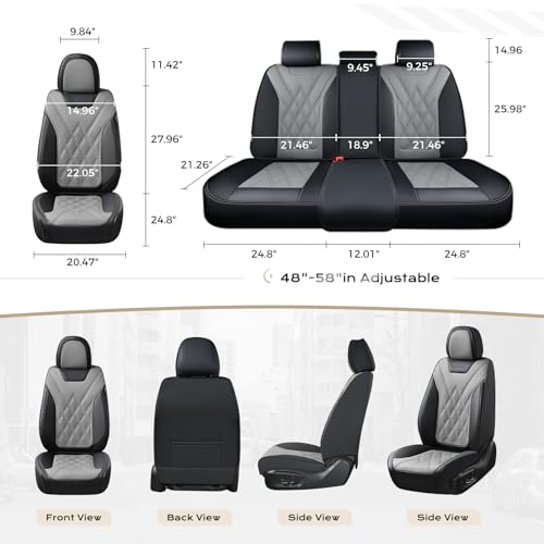 Image of Coverado Car Seat Covers, Front Covers for Cars, Car Seat Cover Front Seats, Automotive Seat Cover, Waterproof, Leather Car Seat Cushion, Universal Interior Covers Seat Protectors for Most Cars