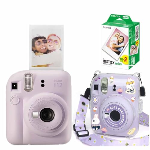 Image of Jaiman Toys Fujifilm Instax Mini 12 Instant Camera + 20 Shot Films + 1X Acrylic Camera Case - Lilac Purple, Mini 12