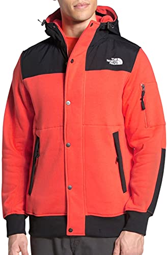 The North Face Chaqueta con capucha con forro polar Highrail para hombre, Llamarada, X-Small