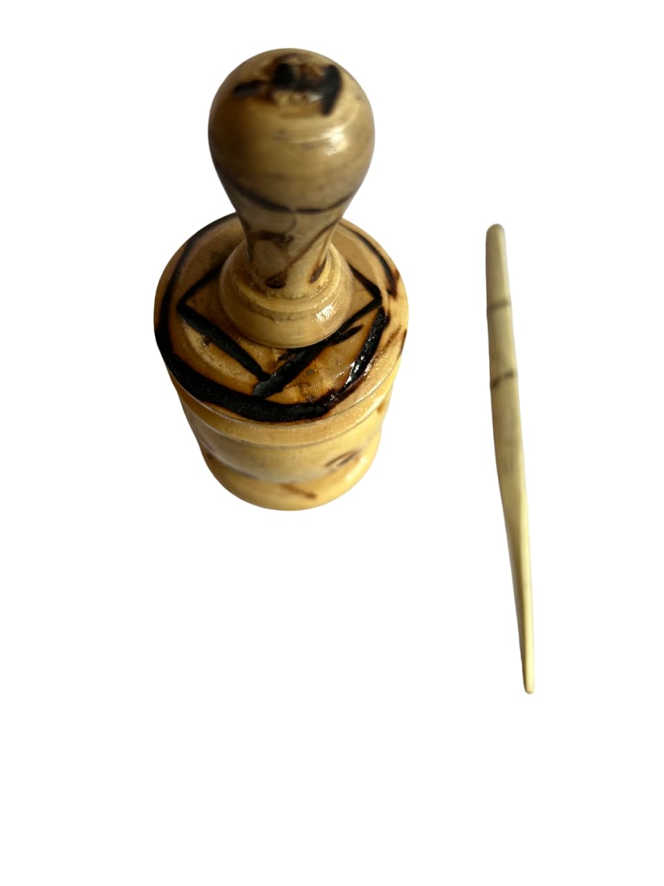 Khôl Naturel Artisanal avec Applicateur en Bois Écologique - Maquillage des Yeux Traditionnel Marocain, Sans Plomb, Hypoallergénique