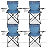 GAON. Sillas Plegables para Camping Playa o Pesca de Lona Impermeable con Reposabrazos Portavasos y Funda - Sillas...