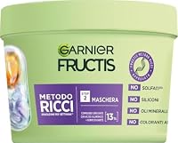 Garnier Fructis Maschera Idratante, Per Capelli Ricci Definiti Idratati e Morbidi, Arricchito con Acido Ialuronico e Burro di Karité, Metodo Ricci, 375 ml