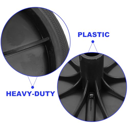 Cabilock Trash can Wheels Replacement Set 7.48 Inch Rubber Casters for Garbage Bin Accessories Easy Install for Home Outdoor Use - Thumbnail 4