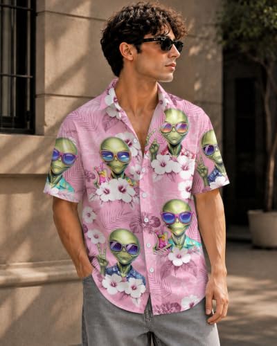 Image of 99TIMORO Horror Movie Men's Halloween Button Down Shirts Short Sleeve Top