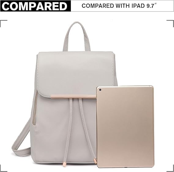 Miss Lulu Rucksack Damen Klein Wasserdicht Rucksack Cityrucksack Backpack Women Modern Backpack Damen PU Leder für Reisen Arbeit Schule – Bild 5