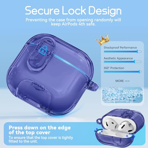 Image of for AirPods 4 Case 2024 with Safety Lock,Midnight Blue