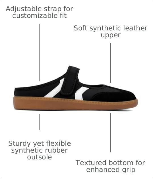 Tigeridea Mary Jane Sneakers for Women Slip on Mules Walking Flats,Black White,8 | Round Toe Mary Jane Shoes,Hook and Loop,Lightweight Footwear,Women Fashion Sneakers for Walking, Travel, Workout, Dai