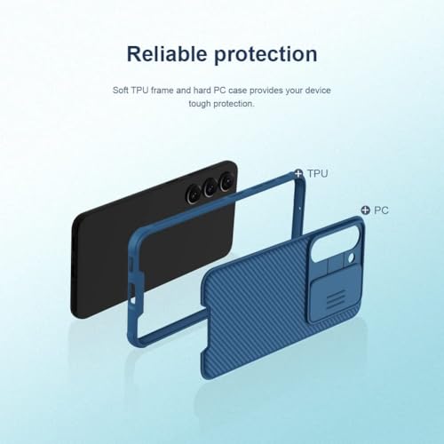 Image of Nilkin Classic Series Compatible for Samsung S23 Case with Camera Cover, [Camera Lens Protector] [Scratch-Resistant] [360 Full Protection] Shockproof Slim Phone Case (Black, S23)