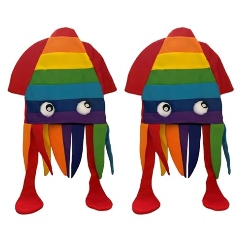 Chapeau de pieuvre peluche pour accessoire photo amusant et soirée déguisée