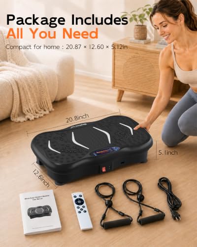 HOPHORSE FIT 180W Single-Motor Vibration Plate with Resistance Bands — view 8