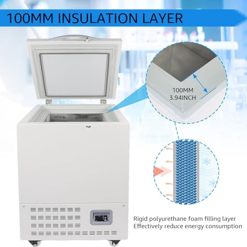 Image of -86℃ 58L Lab Freezer, Ultra Low-temp Lab Refrigerators, -40℃~-86℃ Temp Range with LED Display, Freezer for Sample, Vaccine Storage