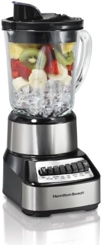 Hamilton Beach Wave Crusher Blender with 40 Oz Glass Jar and 14 Functions for Puree, Ice Crush, Shakes and Smoothies, Stainless Steel (54221)