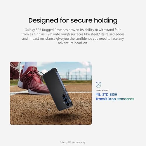 Image of Samsung Galaxy S25 Rugged Phone Case, Protective Cover, Durable Raised Edges, Shockproof, Enhanced Stability, Sleek and Modern Design, US Version, EF-RS931CBEGUS, Black