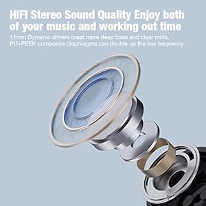 Boean Bluetooth Headphones Wireless Headphones with 16 Hours Playtime Bluetooth 53 Wireless Earbuds HD Deep Bass Stereo Sound Isolation IPX7 Waterproof Earphones for Workout Running Sports