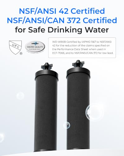 Image of Waterdrop Silver Ions Black Water Filter, Replacement for Berkey BB9-2