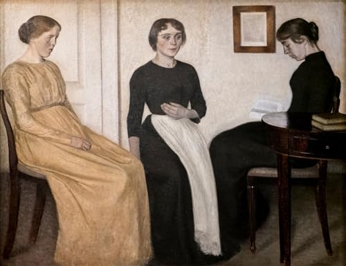 Posters Impression Toile Trois jeunes femmes de Vilhelm Hammershoi pour salon cosy
