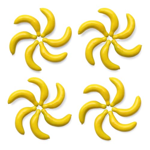 30Pcs Realistic Mini Yellow Fake Bananas,Simulation Lifelike Bananas,Artificial Fake Fruits Banana for Photoshoot Props Home Kitchen Party Decoration