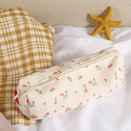 Image of Pink Floral Style Pencil Bag, Pen, Pencil and Marker Cases, Organizer, Cosmetic Makeup Storage Bag