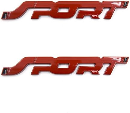 LIGHTKOREA 2Pcs 3D Sport Metal Point Emblem Side Fender Trunk Emblem Vehicle Car Motorcycle Badge Decals (Glossy Red)