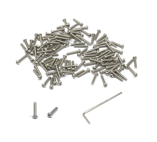 iexcell 100�� M2 x 10mm �˂��s�b�` 0.4mm �X�e�����X�X�`�[�� 304�Z�p�\�P�b�g �{�^���w�b�h �L���b�v �l�W �{���g �L�b�g
