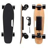 Cashwise Skateboard électrique, Longboard électrique avec télécommande, Moteur de moyeu de 350 W, Vitesse maximale de 22 km/h, autonomie de 8 km, 4 Vitesses réglables