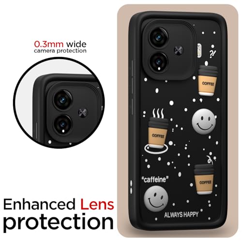 Image of Outlouders Back Cover for iQOO Neo 10R 5G / iQOO Z9 Turbo 5G / Vivo Y200 GT 5G | Cute Fun Cartoon 3D Bear Silicone | Full Body Protection Bumper Case (Black)