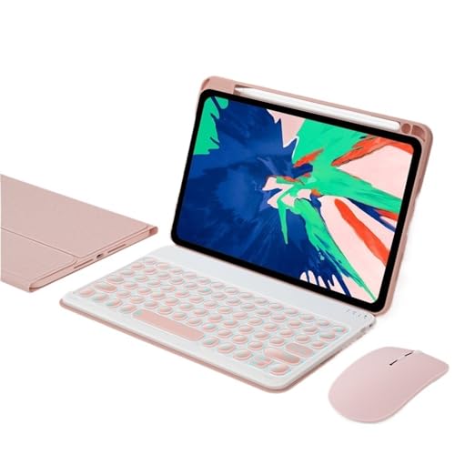 Teclado retroiluminado rosa y funda con ranura de bolígrafo para iPad Pro 12.9