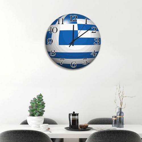 Horloge murale Grèce 38 cm calme absolu sans bruit pour salon - 4