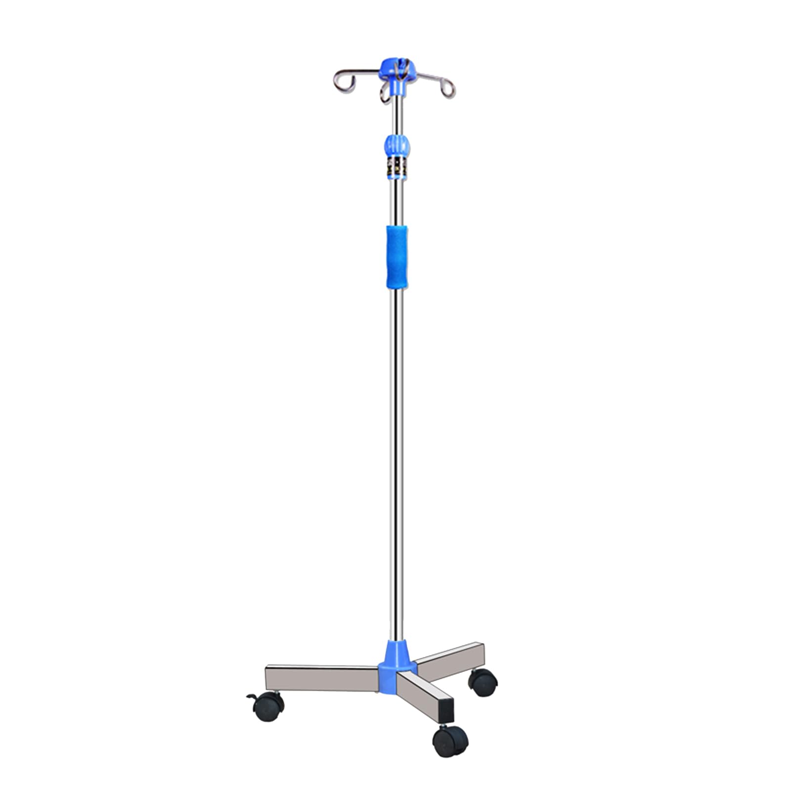 YJI Portable IV Infusion Stand, Height Adjustable Stainless Steel Drip Stand for Elderly Home Care, Hospital and Clinic