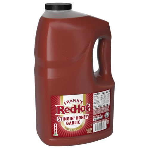 Frank's RedHot Stingin' Honey Garlic Sauce, 1 gal - One Gallon Bulk Container of Stingin' Honey Garlic Sauce for Entrees, Sides, Veggies, Wings, Bar Bites, and Dipping Sauces