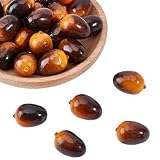 GORGECRAFT Aceitunas Artificiales de Espuma Realistas Simulación de Coco Marrón de Fiesta de Cosecha Realista Modelo Adorno Falso Realista para Fotografía Utilería Casa de Campo Cocina 30 Unidad.