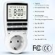 Zeitschaltuhr Steckdose, 24Std-Wochen Zeitschaltuhr Digital, LCD Stecker Timer Steckdose Schaltuhr mit 16 Timer-Programme, Countdown Zeitschalter Wochenzeitschaltuhr mit Einbruchschutz für Innen