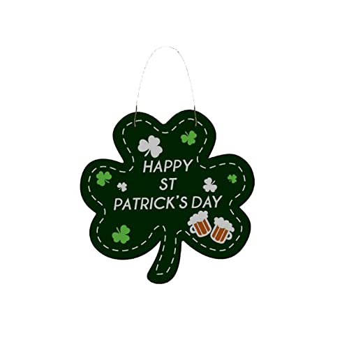 Letrero del día de San Patricio, decoración colgante triple del día de San Patricio con sombrero de trébol de duende, patrón de tarro, decoración de pared para fiesta irlandesa